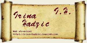 Irina Hadžić vizit kartica